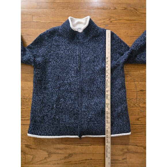 L.L. Bean Lambs Wool Sherpa Lined Zip Up Sweater Jacket Women's Size XL - Picture 6 of 7